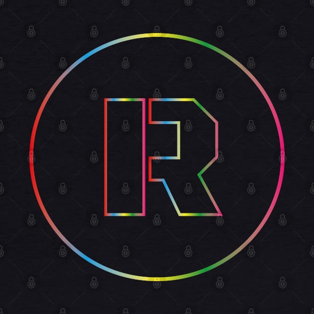 letter R colorful design by HB WOLF Arts